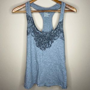 American Eagle Racerback Gray Tank Top Size Medium